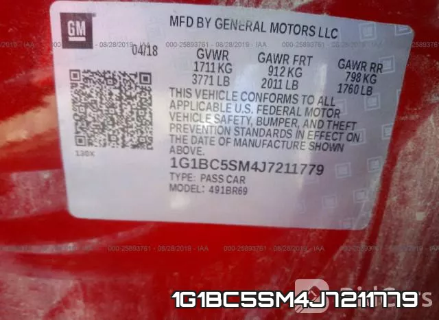 1G1BC5SM4J7211779 фото 10