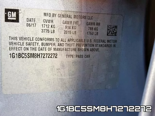 1G1BC5SM8H7272272 фото 2