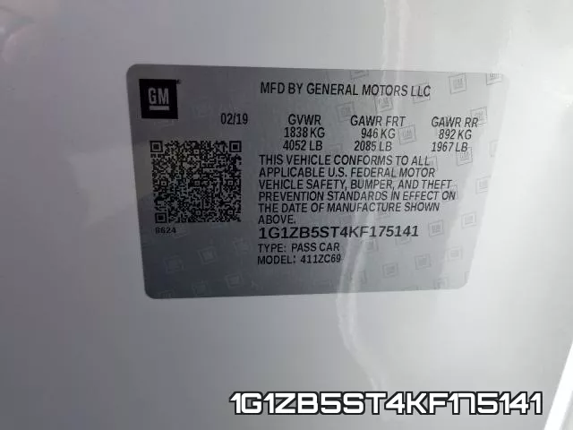 1G1ZB5ST4KF175141 фото 2
