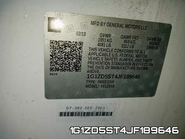 1G1ZD5ST4JF189646 фото 2