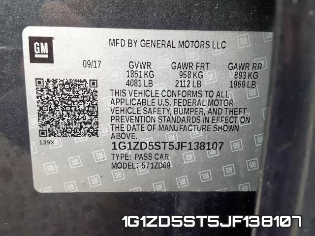 1G1ZD5ST5JF138107 фото 2