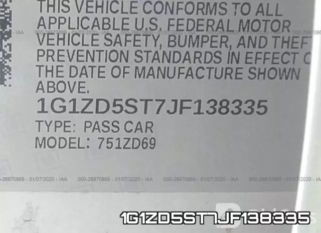 1G1ZD5ST7JF138335 фото 10