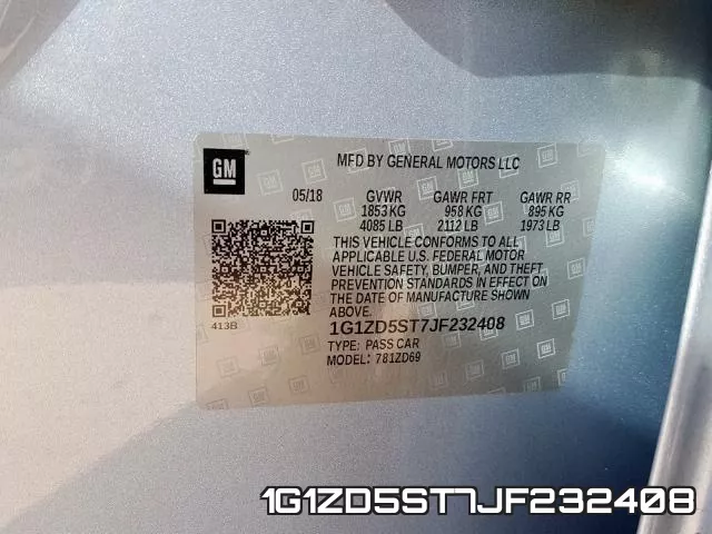 1G1ZD5ST7JF232408 фото 2