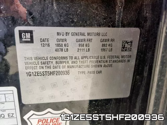 1G1ZE5ST5HF200936 фото 2