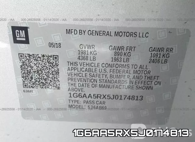 1G6AA5RX5J0174813 фото 10