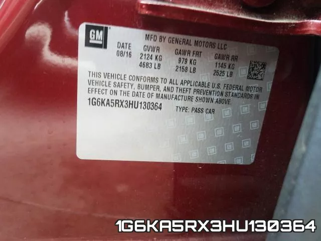 1G6KA5RX3HU130364 фото 2