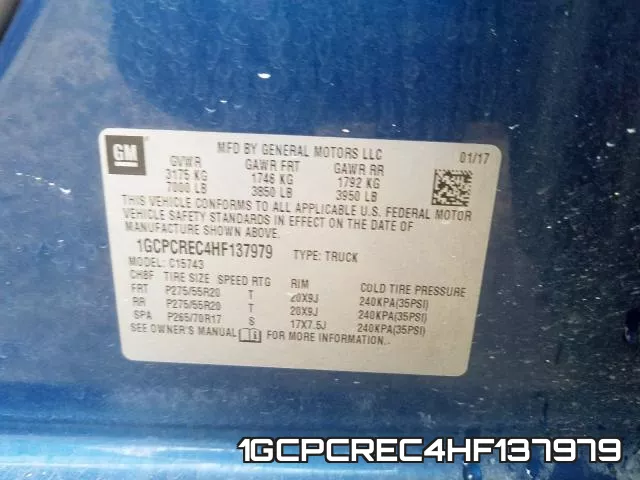 1GCPCREC4HF137979 фото 2