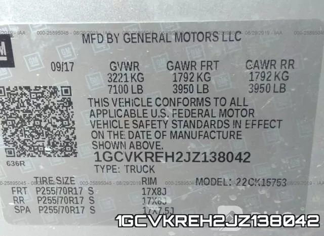1GCVKREH2JZ138042 фото 10