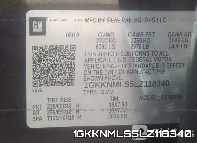 1GKKNMLS5LZ118340 фото 10