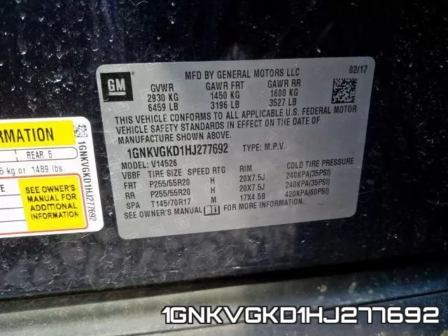 1GNKVGKD1HJ277692 фото 2