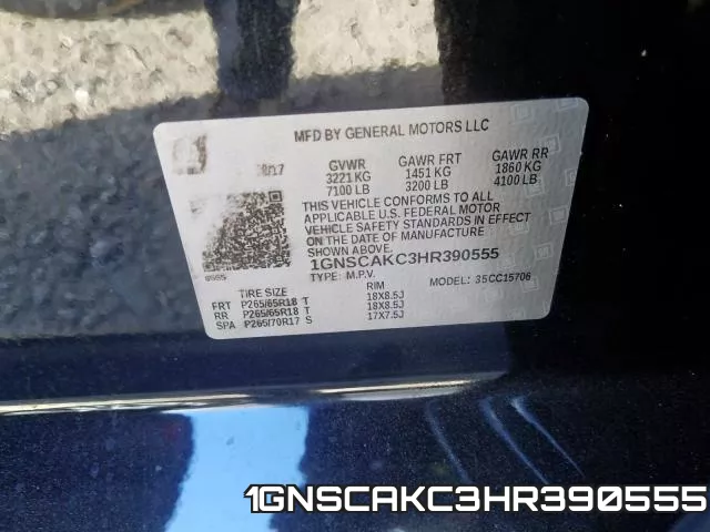 1GNSCAKC3HR390555 фото 2