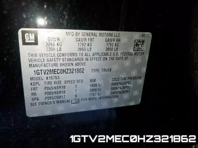 1GTV2MEC0HZ321862 фото 2