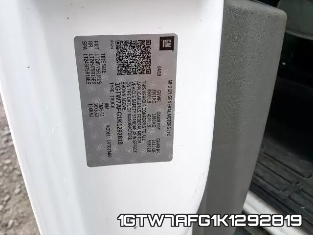1GTW7AFG1K1292819 фото 2