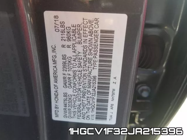 1HGCV1F32JA215396 фото 2