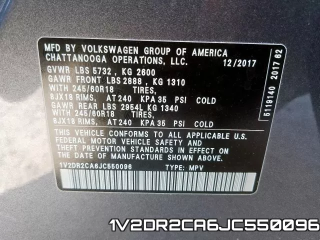 1V2DR2CA6JC550096 фото 2