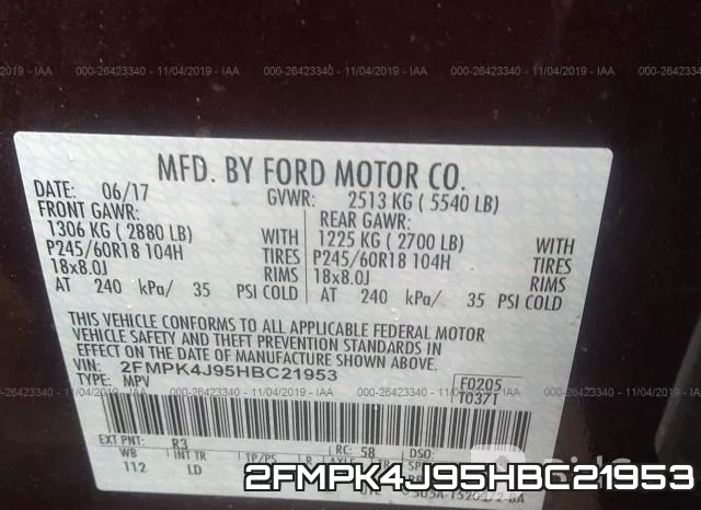 2FMPK4J95HBC21953 фото 10