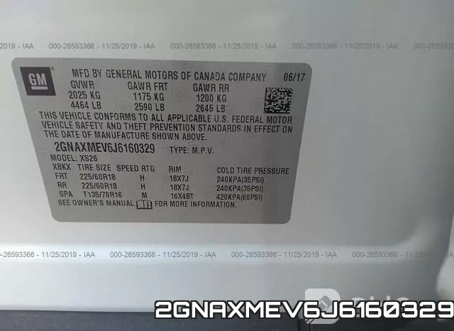 2GNAXMEV6J6160329 фото 10
