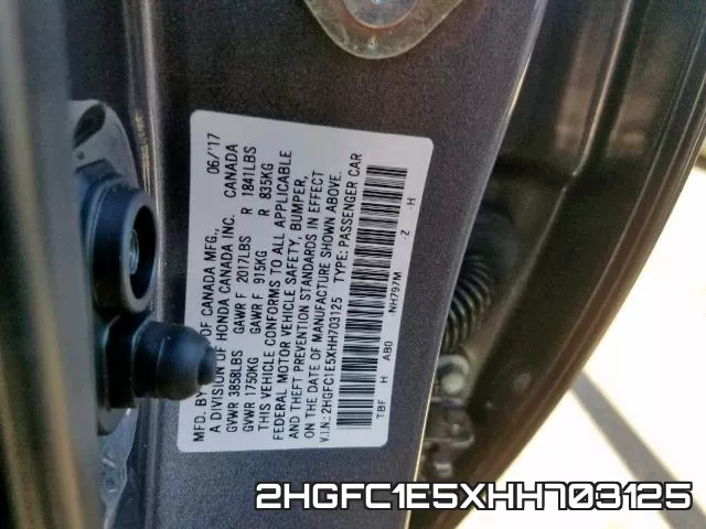 2HGFC1E5XHH703125 фото 2