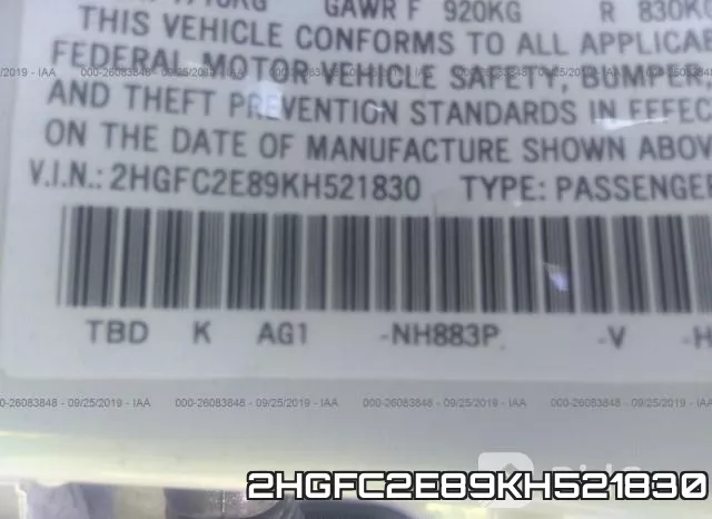 2HGFC2E89KH521830 фото 10
