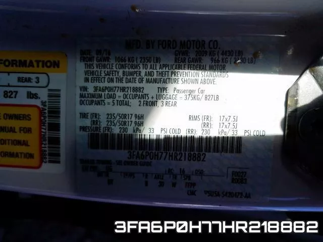 3FA6P0H77HR218882 фото 2