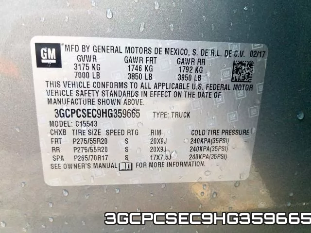 3GCPCSEC9HG359665 фото 2