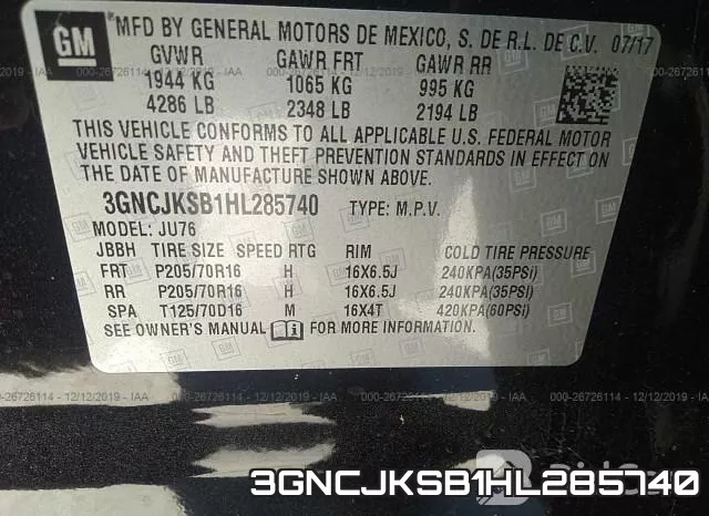 3GNCJKSB1HL285740 фото 10