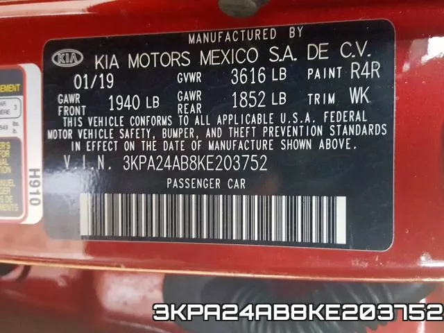 3KPA24AB8KE203752 фото 2