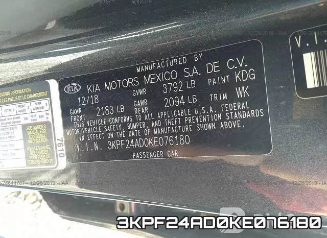 3KPF24AD0KE076180 фото 10