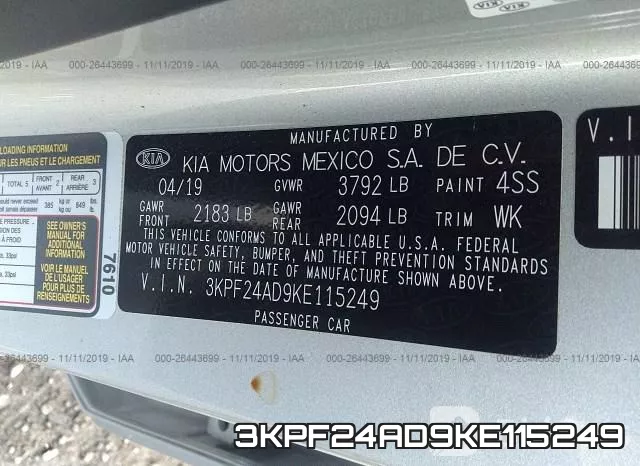 3KPF24AD9KE115249 фото 10