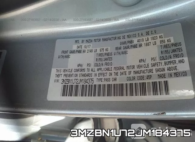 3MZBN1U72JM184375 фото 10