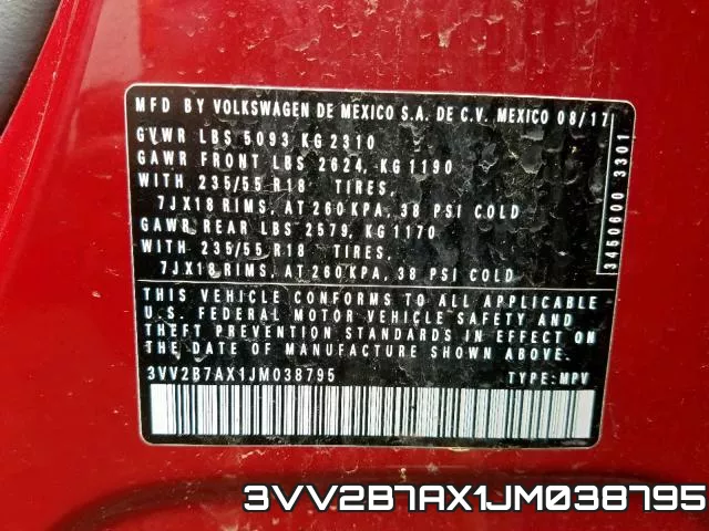 3VV2B7AX1JM038795 фото 2