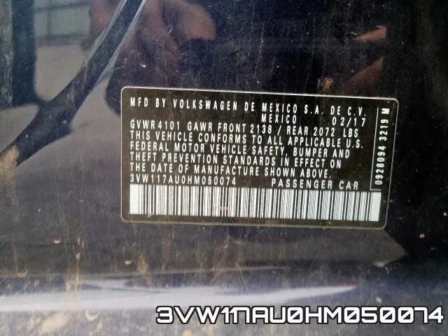 3VW117AU0HM050074 фото 2