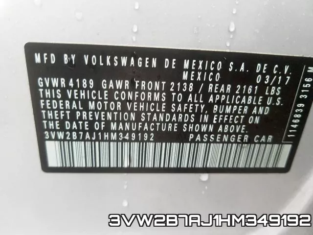 3VW2B7AJ1HM349192 фото 2