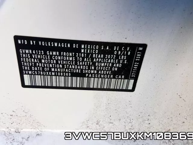 3VWC57BUXKM108369 фото 2