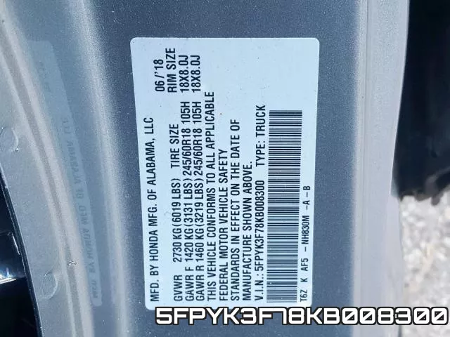 5FPYK3F78KB008300 фото 2