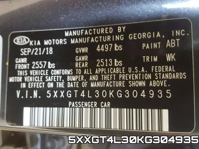 5XXGT4L30KG304935 фото 2