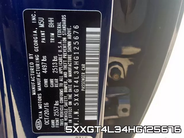 5XXGT4L34HG125676 фото 2