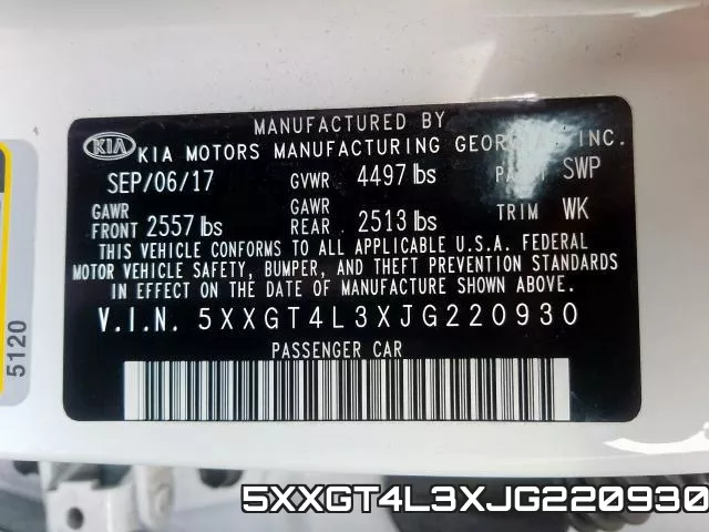 5XXGT4L3XJG220930 фото 2