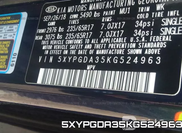 5XYPGDA35KG524963 фото 10