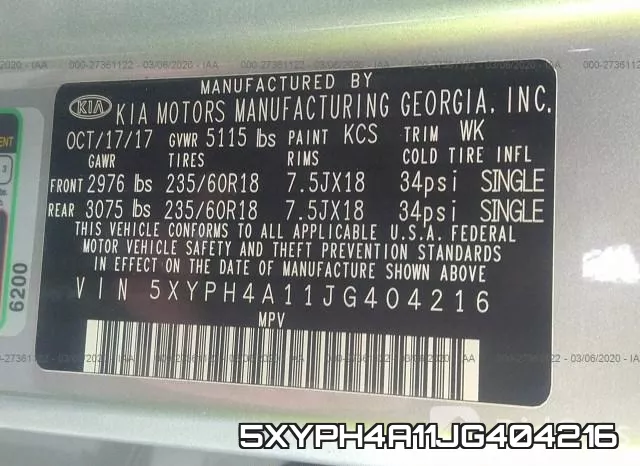 5XYPH4A11JG404216 фото 10