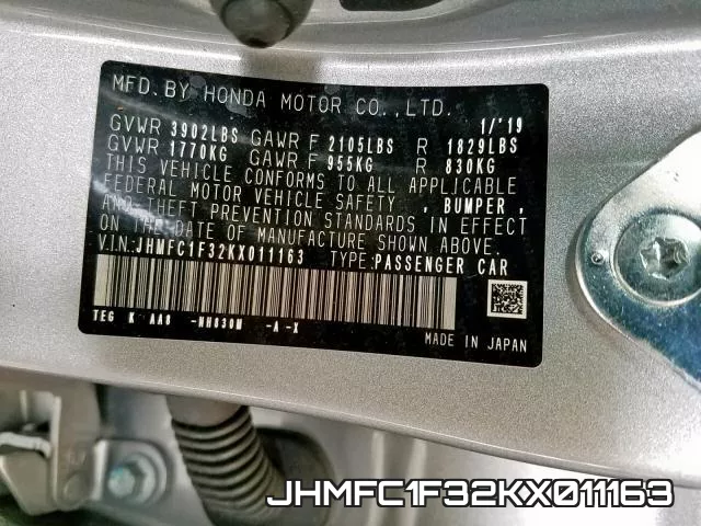 JHMFC1F32KX011163 фото 2