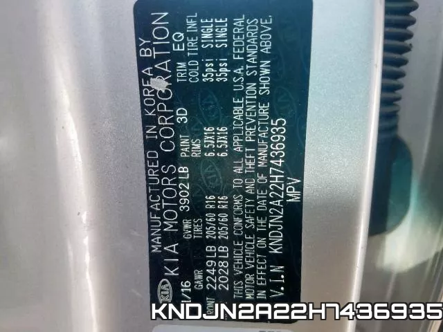 KNDJN2A22H7436935 фото 2
