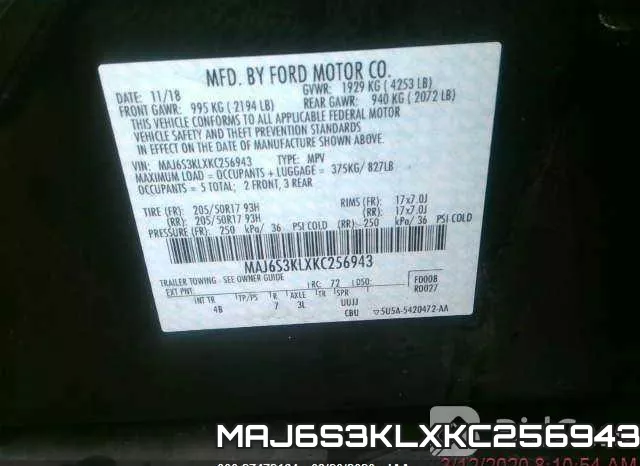 MAJ6S3KLXKC256943 фото 10