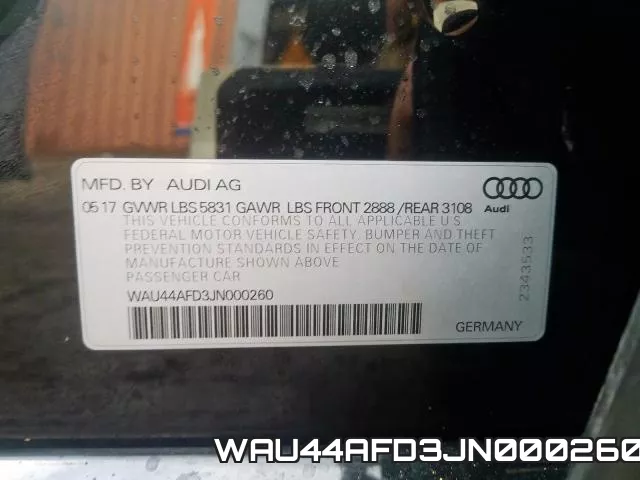 WAU44AFD3JN000260 фото 2