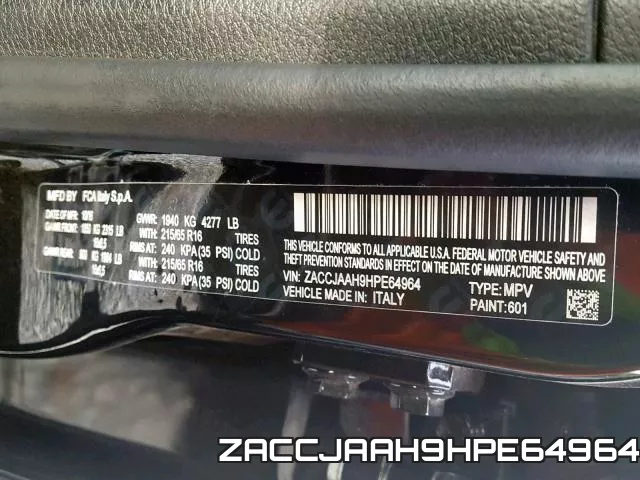 ZACCJAAH9HPE64964 фото 2