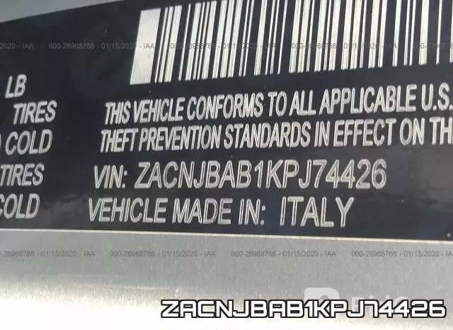 ZACNJBAB1KPJ74426 фото 10
