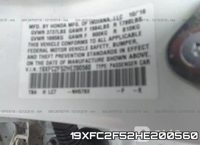 19XFC2F52HE200560 фото 10