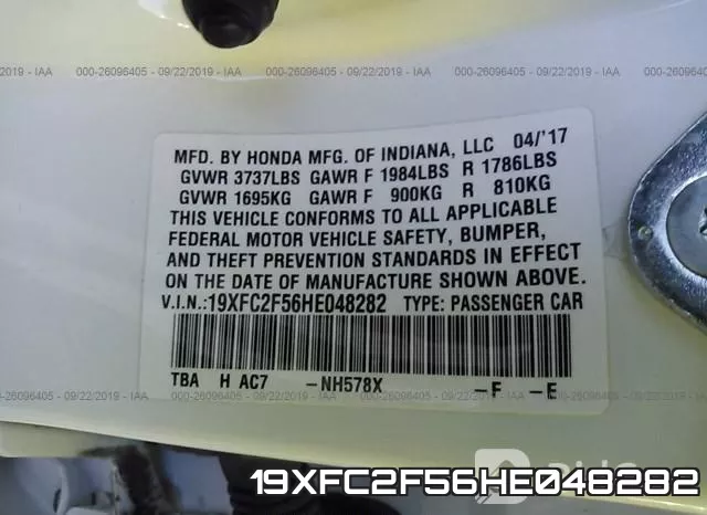 19XFC2F56HE048282 фото 10
