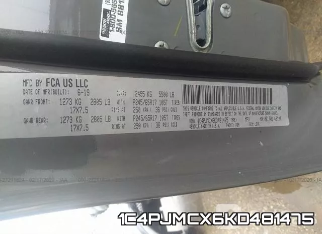 1C4PJMCX6KD481475 фото 10