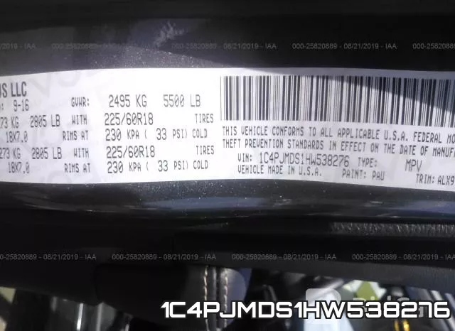1C4PJMDS1HW538276 фото 10